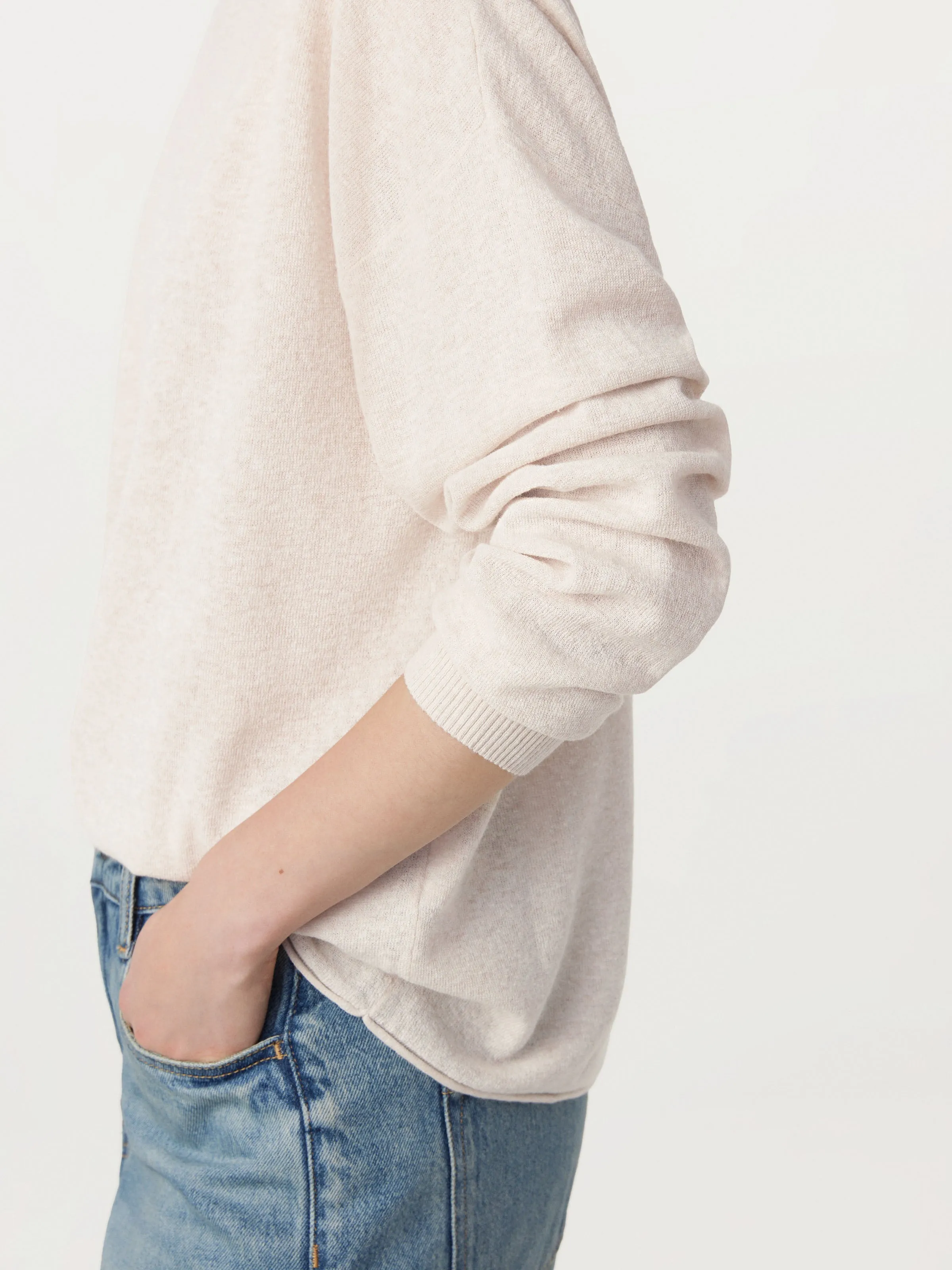 The Lightweight Crewneck Sweater in Light Oatmeal