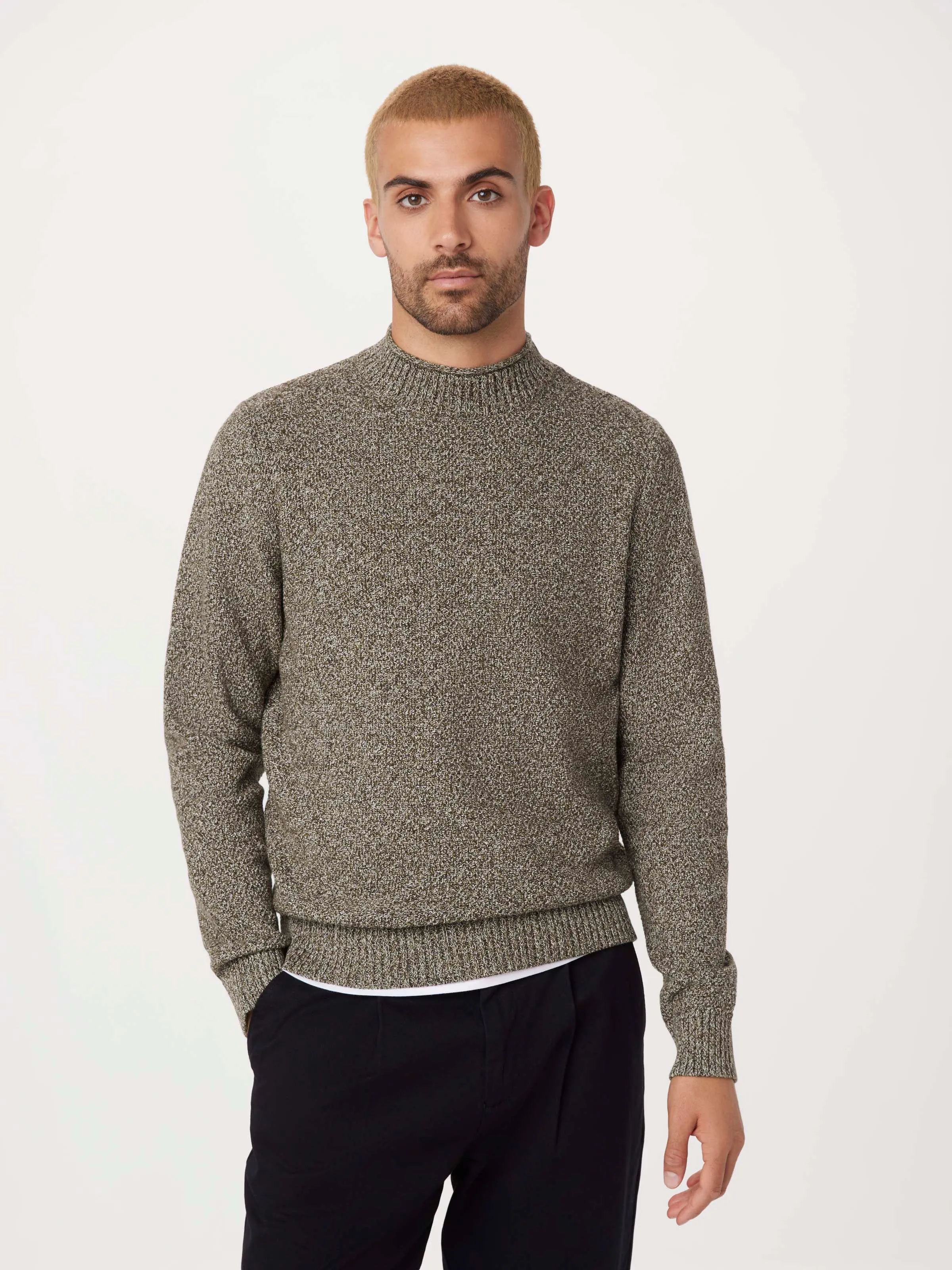 The Mock Neck Sweater in Olive