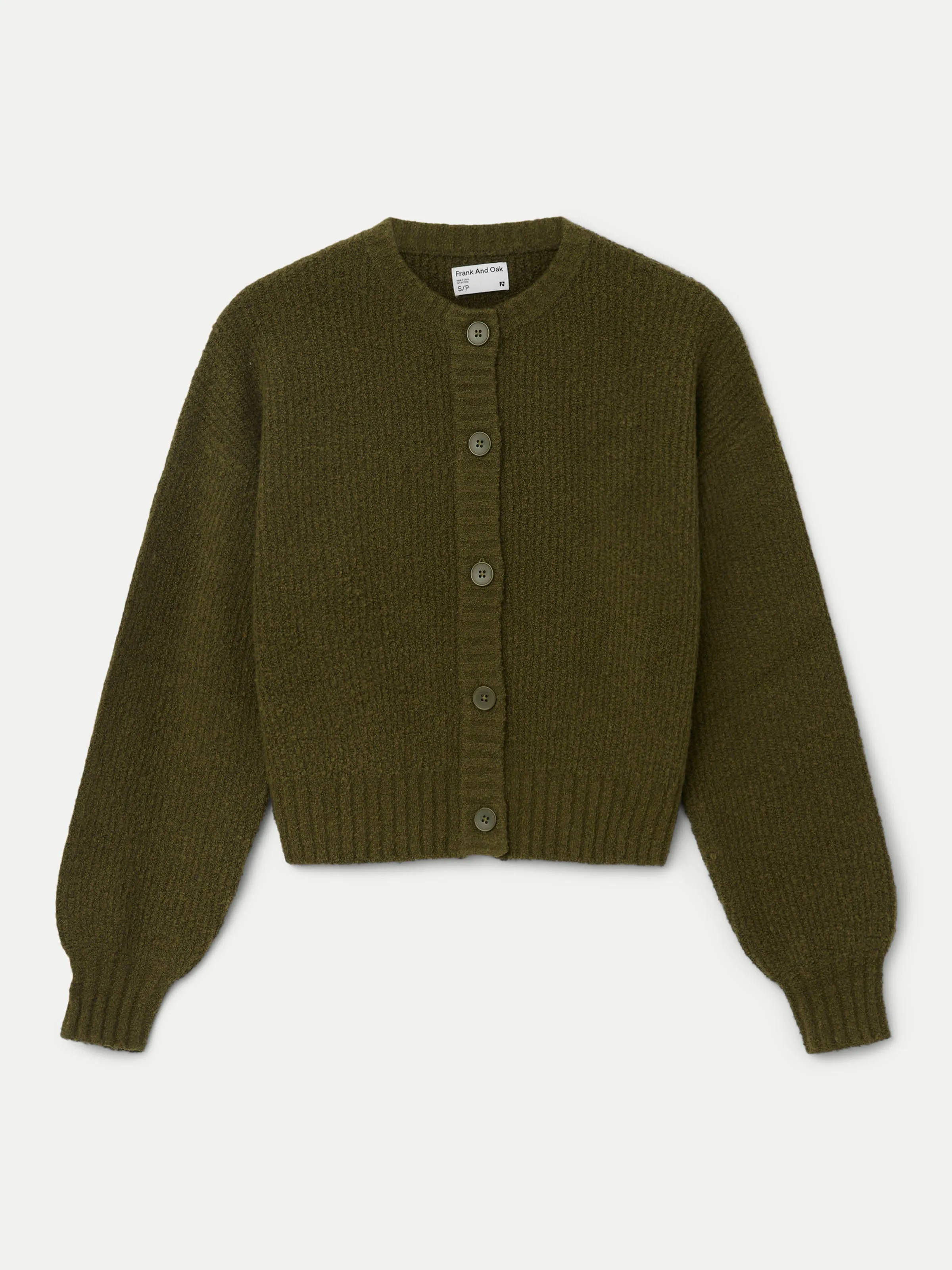 The Seawool Sweater Cardigan in Dark Olive