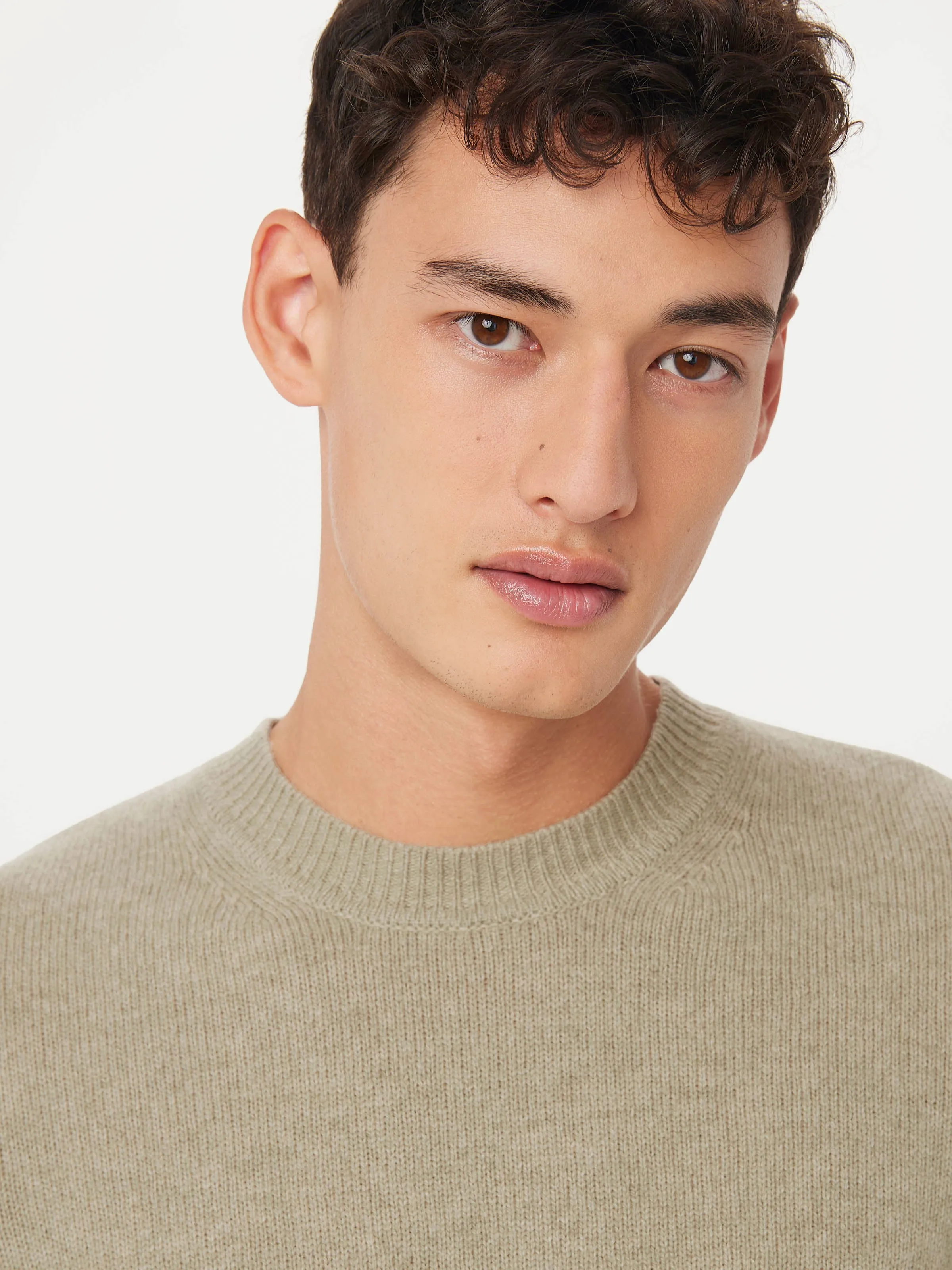 The Yak Wool Crewneck Sweater in Marsh Green