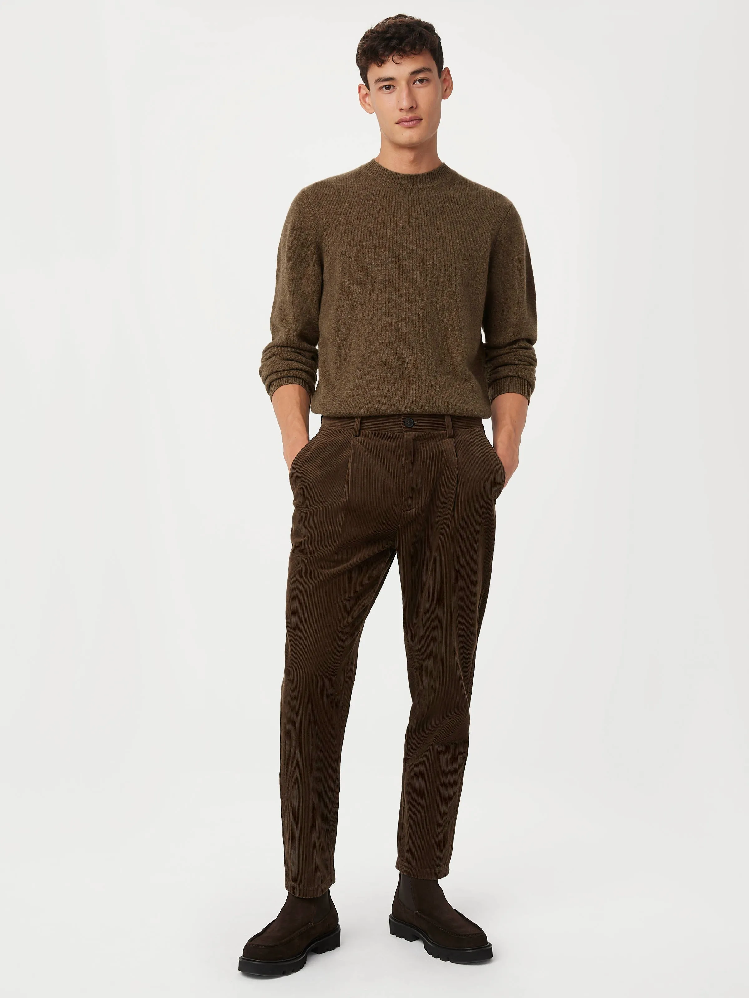 The Yak Wool Crewneck Sweater in Mustang Brown