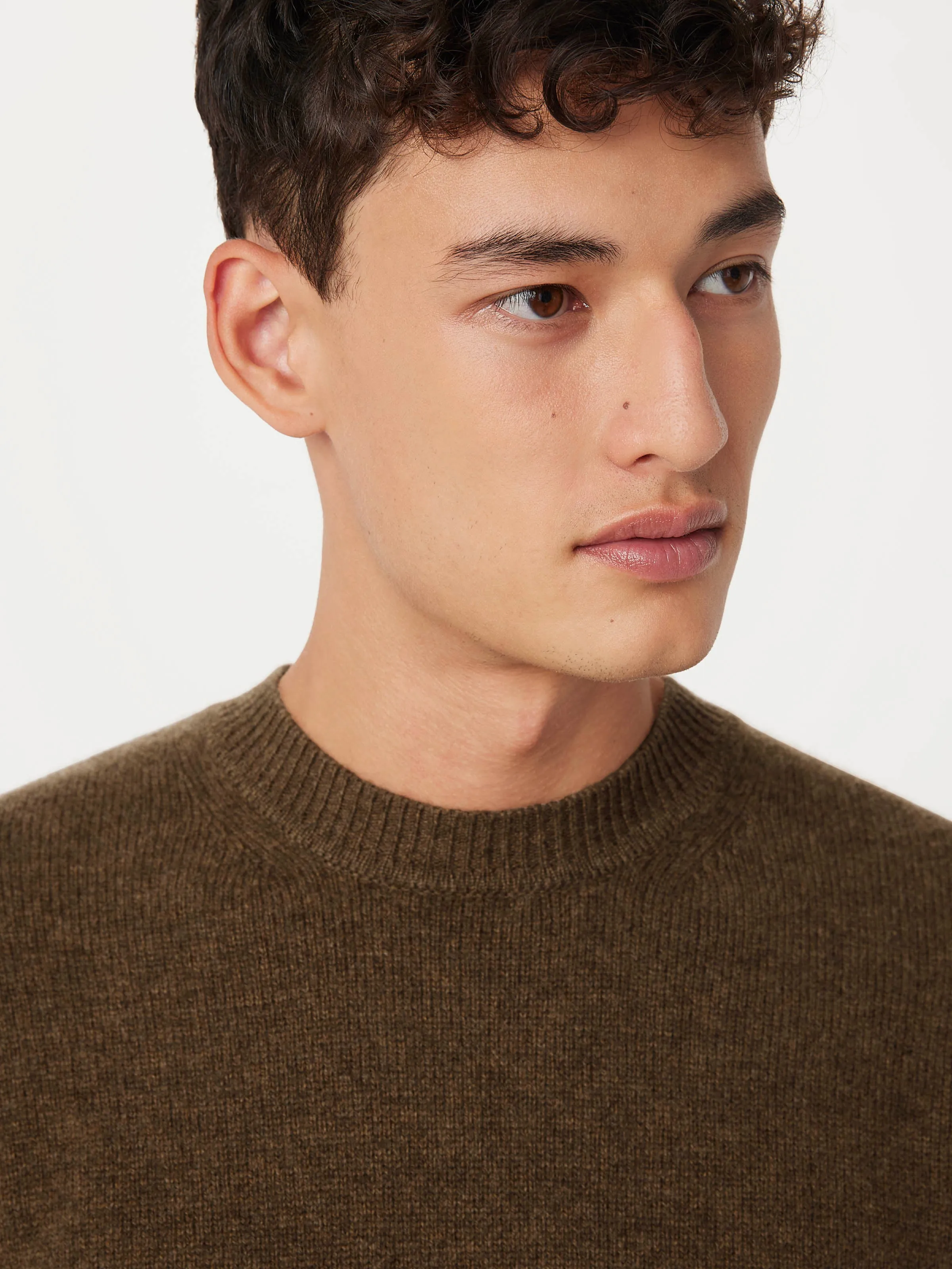 The Yak Wool Crewneck Sweater in Mustang Brown