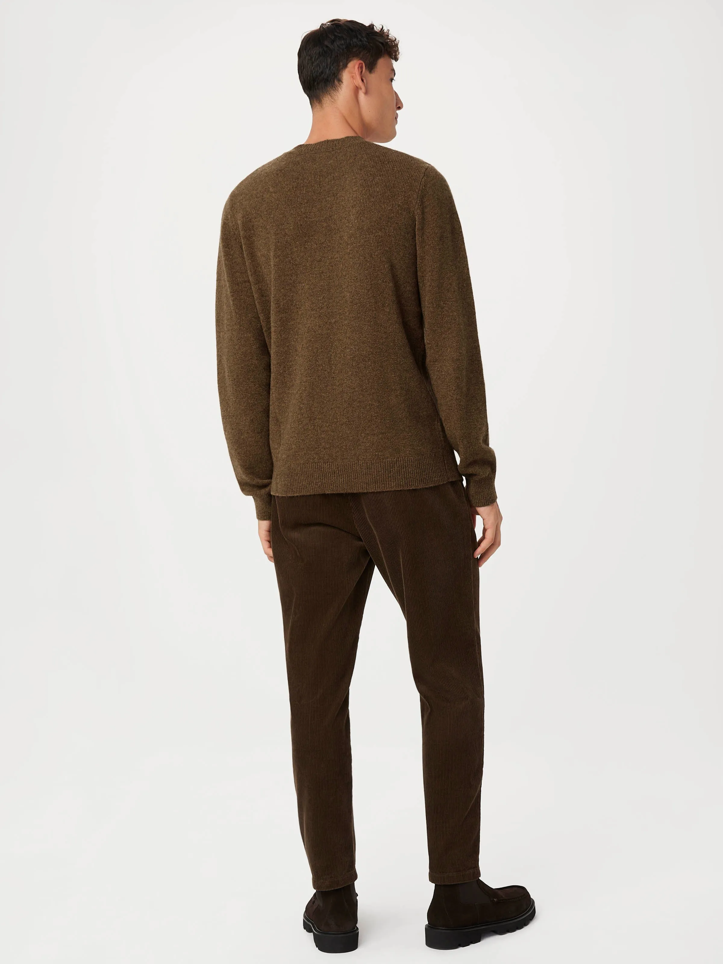 The Yak Wool Crewneck Sweater in Mustang Brown