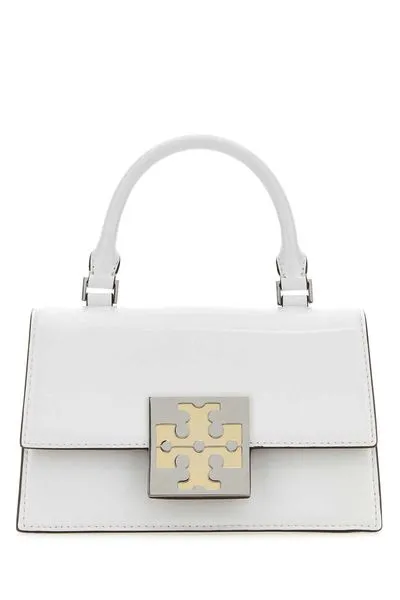 TORY BURCH White Spazzolato Leather Mini Crossbody Bag for Women - FW23