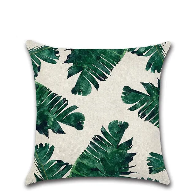 Tropical Plants Cactus Monstera Summer Decorative Throw Pillows