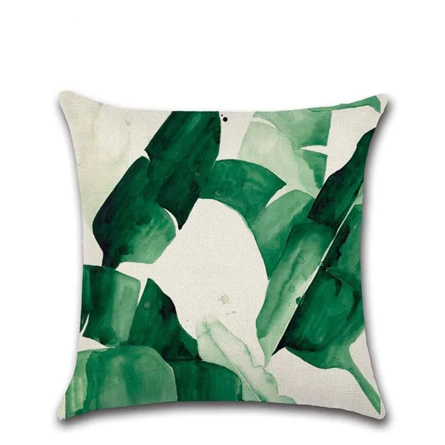 Tropical Plants Cactus Monstera Summer Decorative Throw Pillows