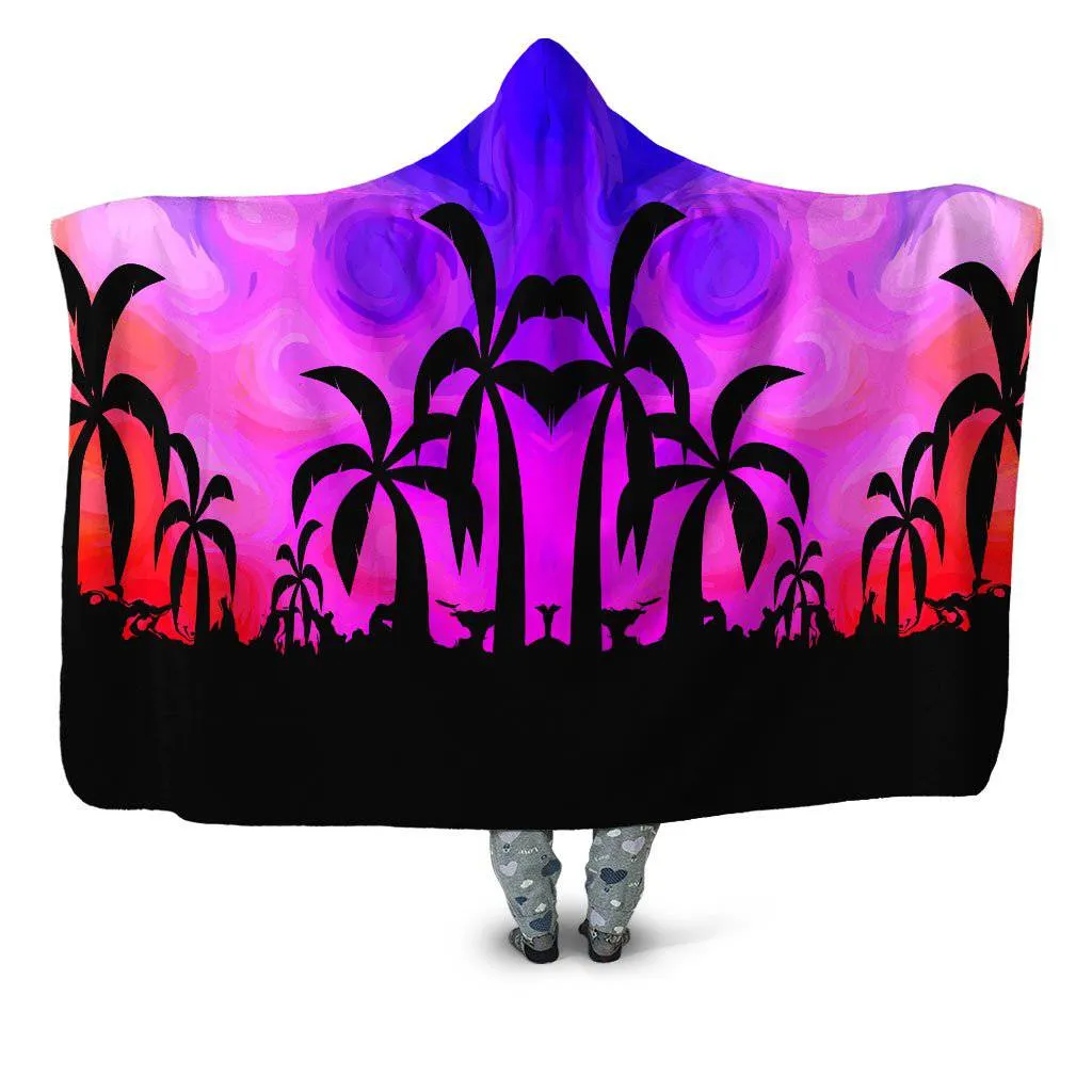 Tropical Twilight Hooded Blanket