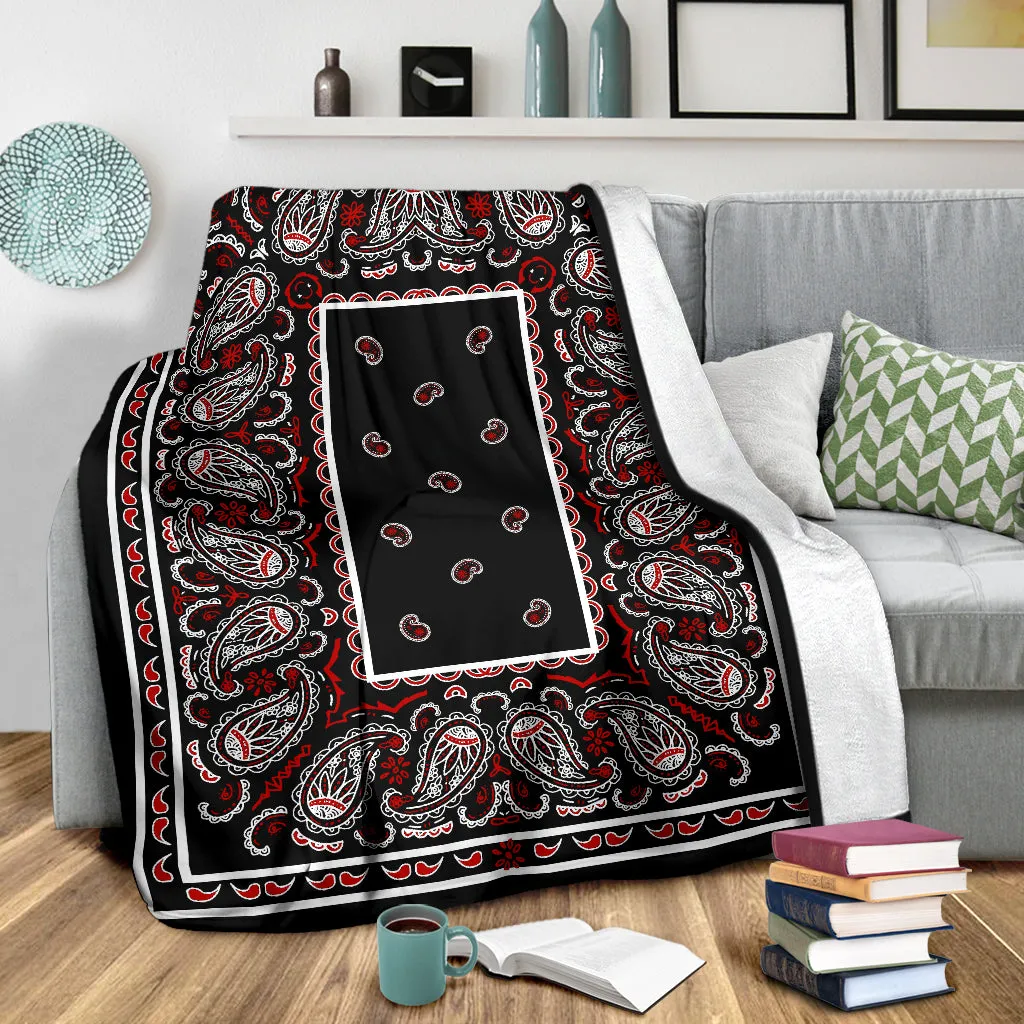 Ultra Plush Wicked Black Bandana Throw Premium Blanket