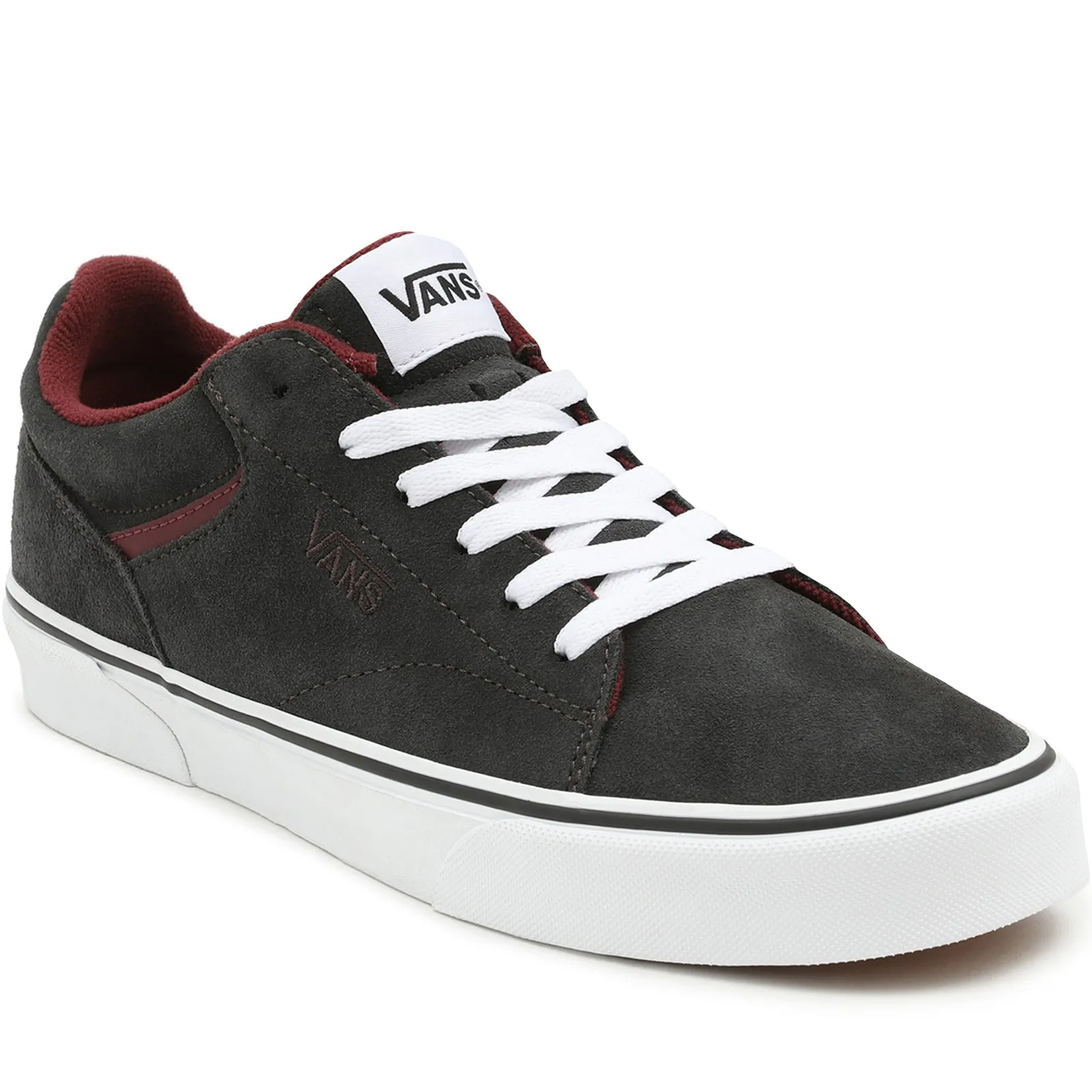 Vans Mens Seldan Low Rise Leather Look Lace Up Trainers - Black