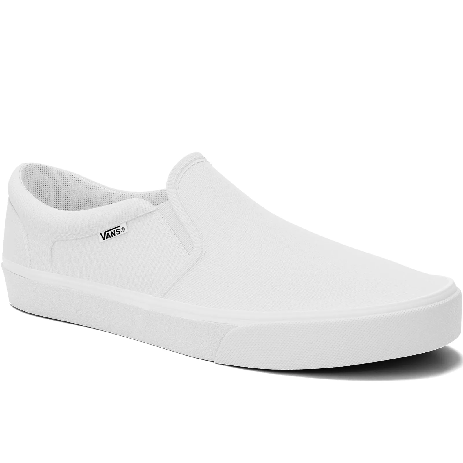 Vans Womens Asher Slip On Low Rise Canvas Trainers - White