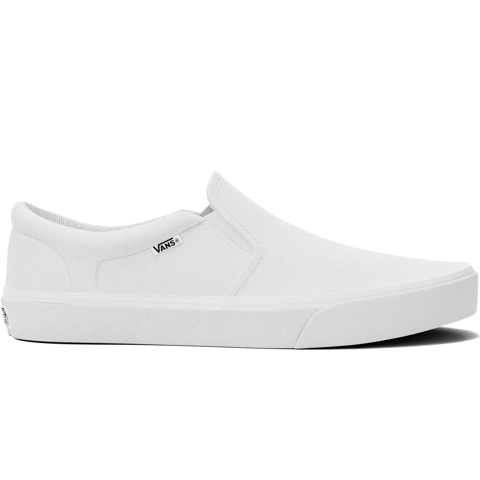 Vans Womens Asher Slip On Low Rise Canvas Trainers - White