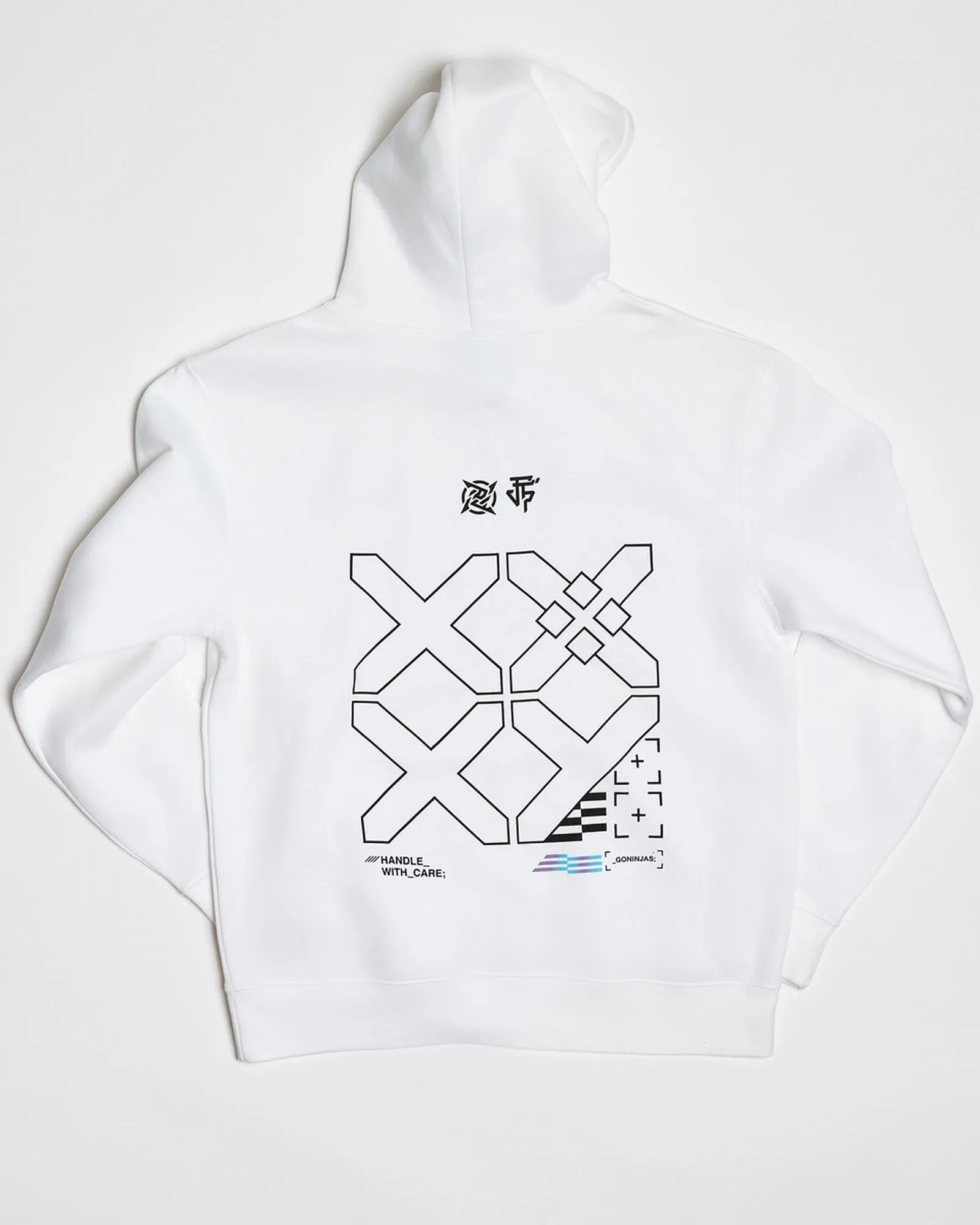 White Printstream Hoodie