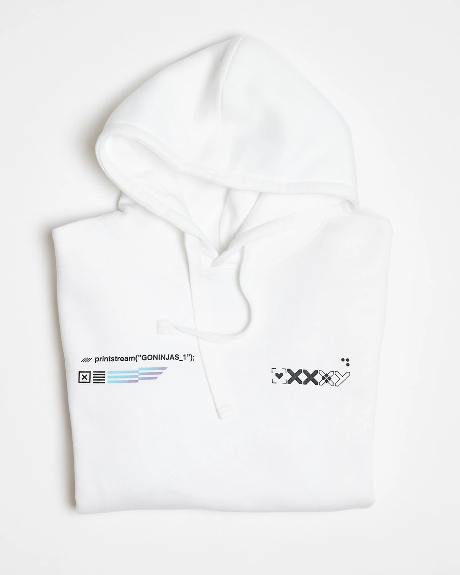 White Printstream Hoodie