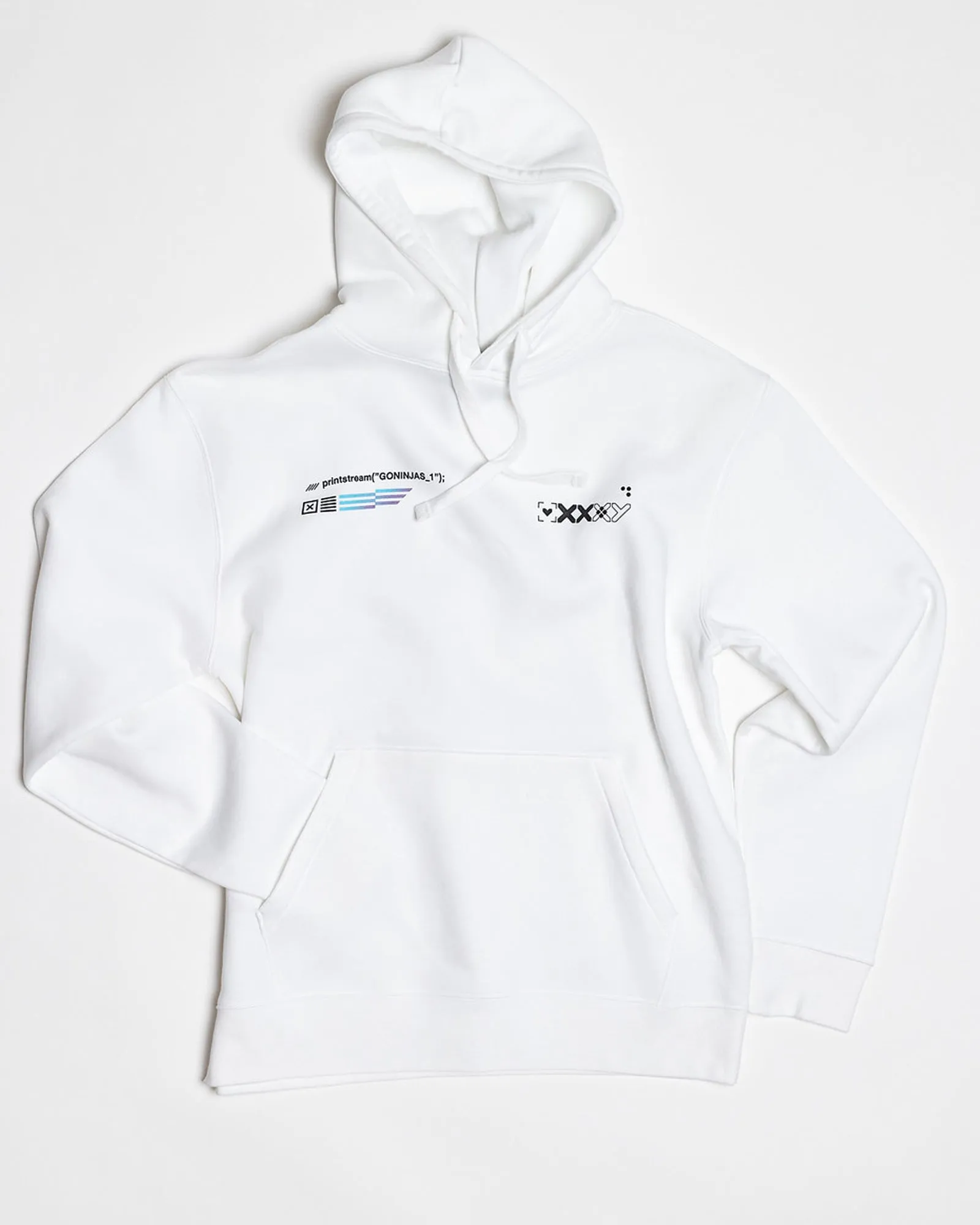 White Printstream Hoodie