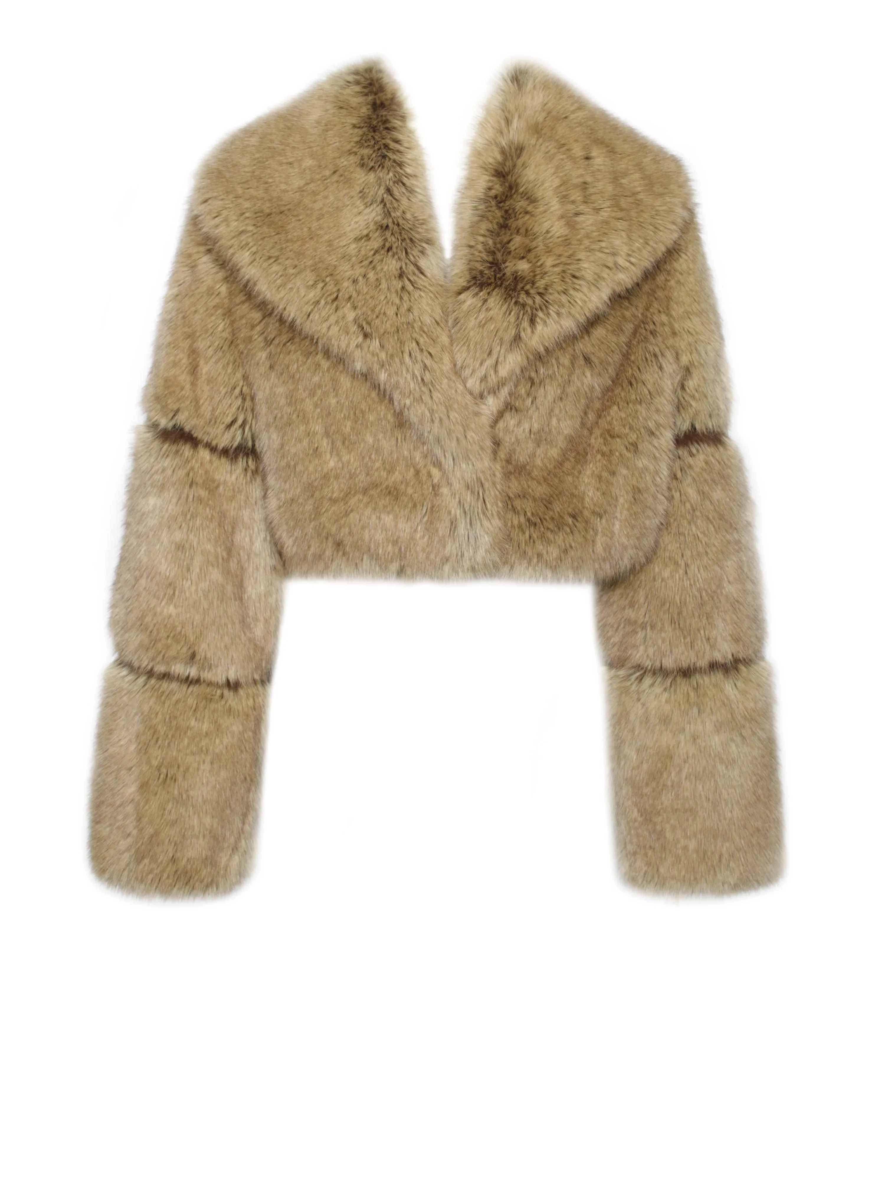 Yadavi Brown Vegan Fur Cropped Jacket