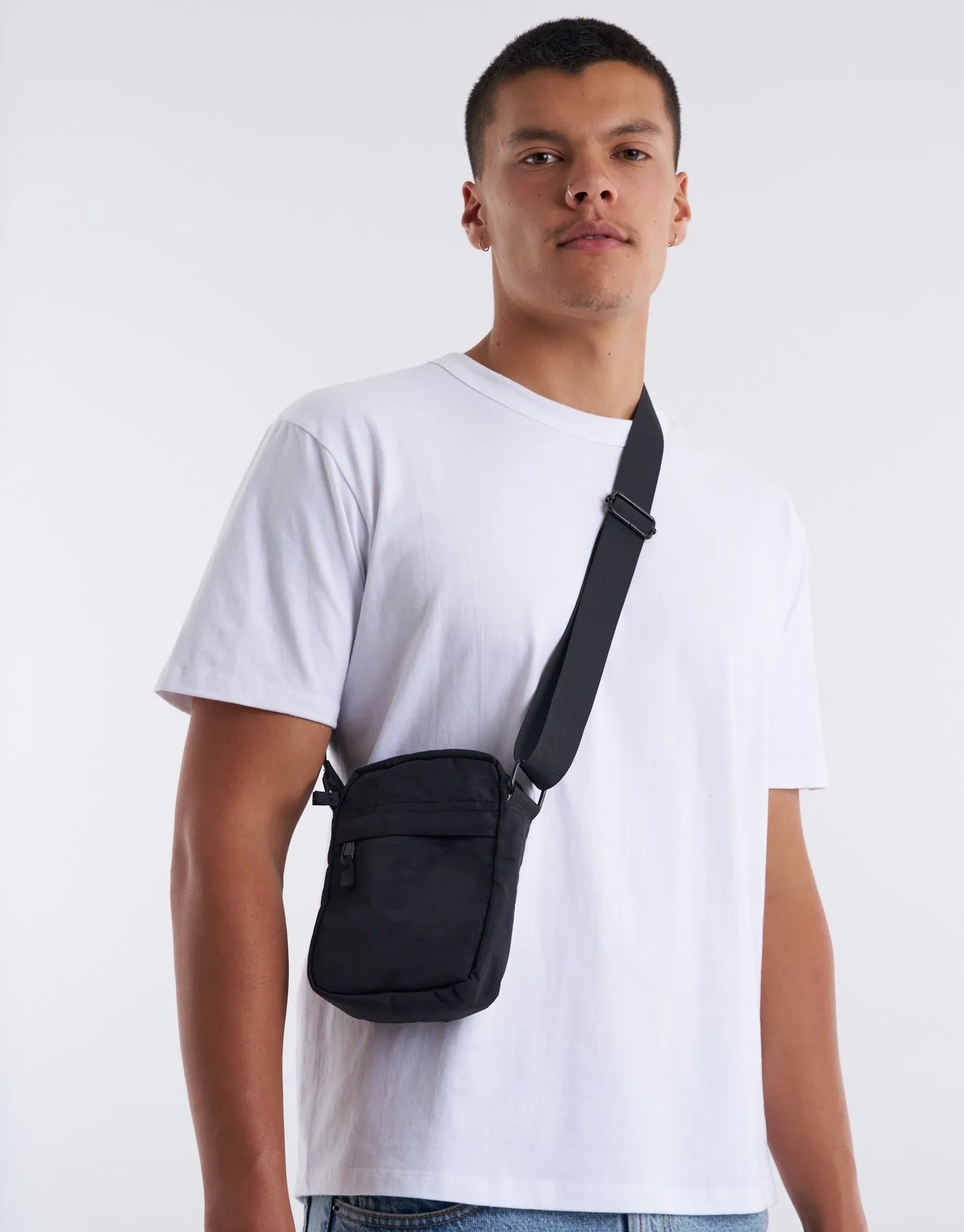 Zip-Up Crossbody Bag in Black | Hallensteins NZ